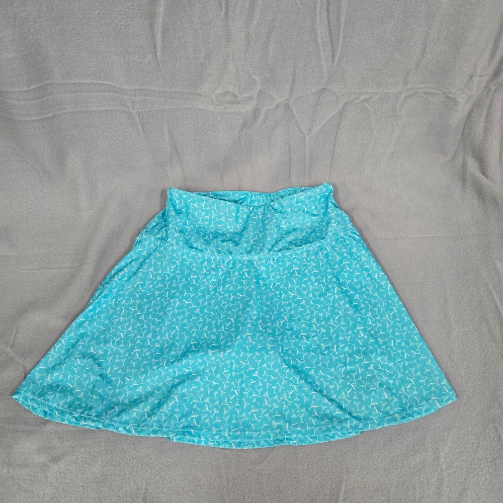 BCG Club Sport Martini Print Athletic Skort Blue Tennis Golf Skirt Womens XS